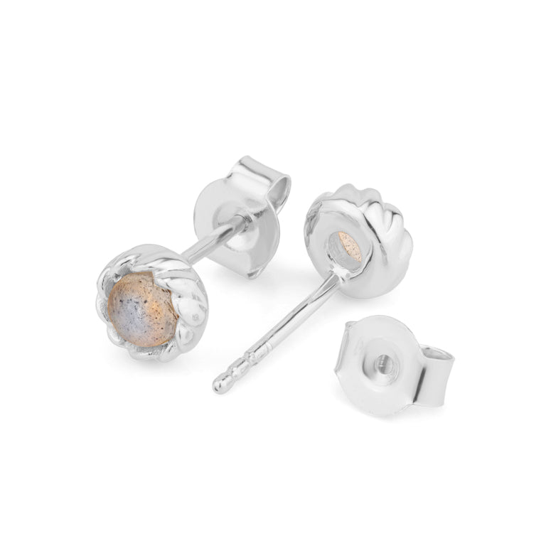 Ohrstecker TWIST Silber mit Labradorit 4mm EXPRESS