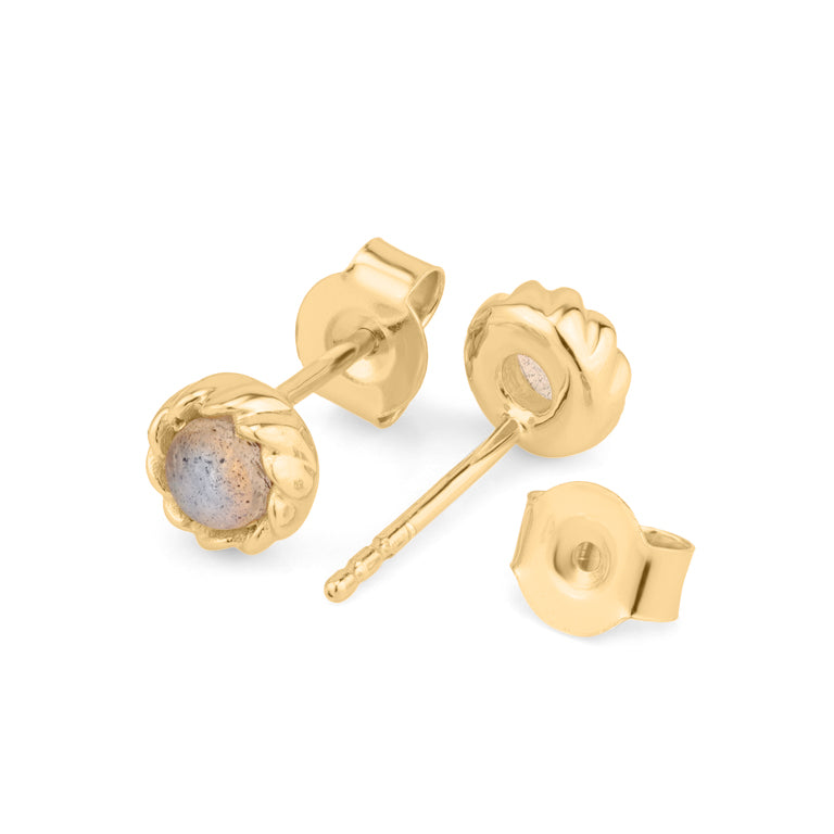 Ohrstecker TWIST Silber mit Labradorit 4mm EXPRESS