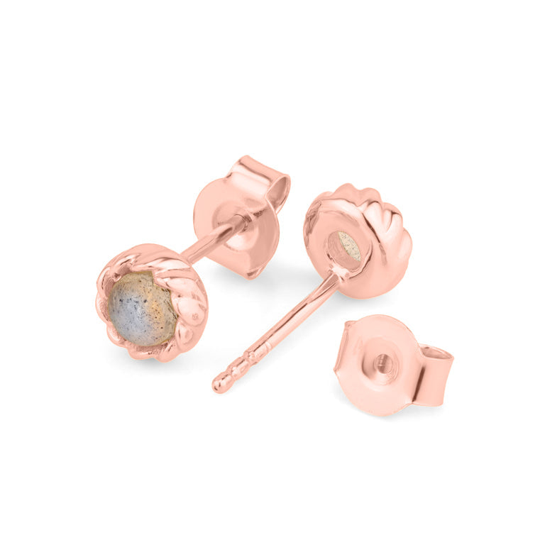 Ohrstecker TWIST Silber mit Labradorit 4mm EXPRESS