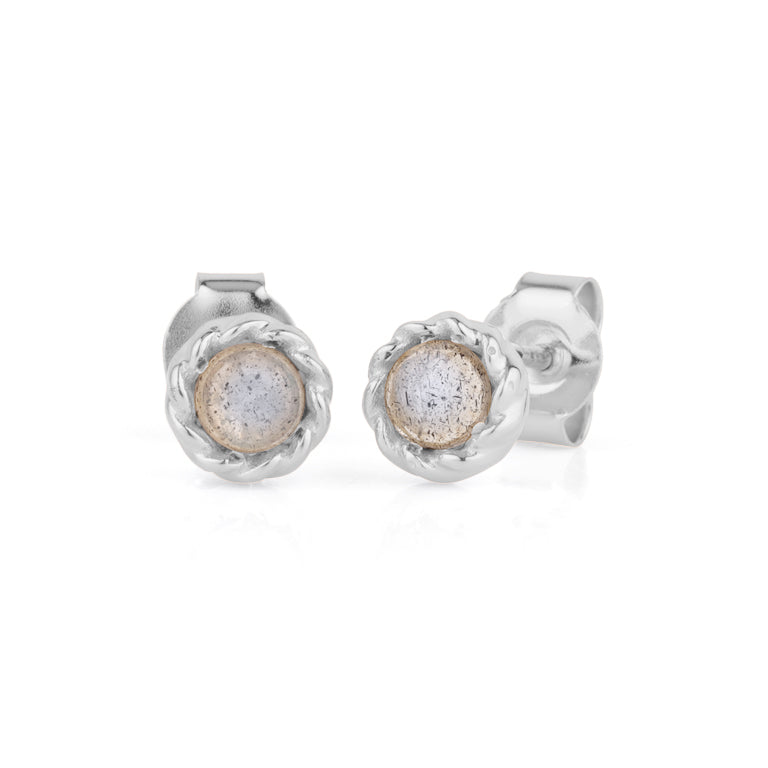 Ohrstecker TWIST Silber mit Labradorit 4mm EXPRESS