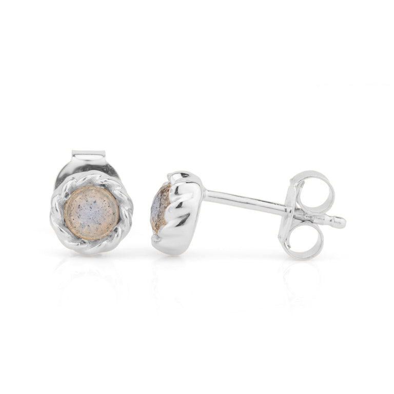 Ohrstecker TWIST Silber mit Labradorit 4mm EXPRESS