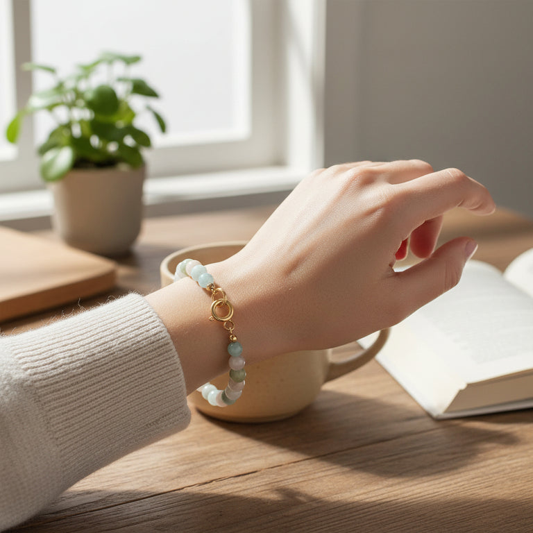 Edelsteinarmband mit Aquamarin