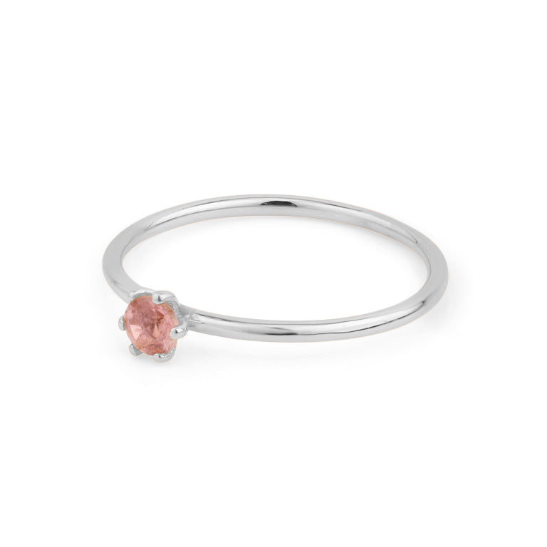 Ring  MINI BRIANA  mit rosa Turmalin 3mm 18k Gold