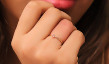 Ring  MINI BRIANA  mit rosa Turmalin 3mm 18k Gold