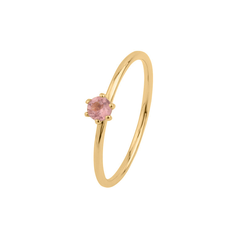 Ring  MINI BRIANA  mit rosa Turmalin 3mm 18k Gold