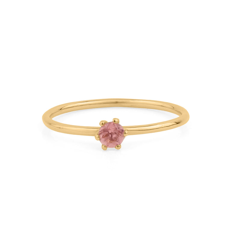 Ring  MINI BRIANA  mit rosa Turmalin 3mm 18k Gold