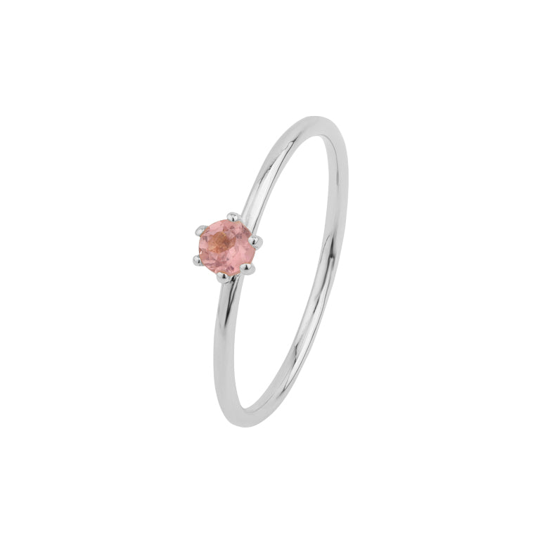 Ring  MINI BRIANA  mit rosa Turmalin 3mm 18k Gold