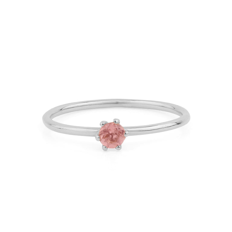Ring  MINI BRIANA  mit rosa Turmalin 3mm 18k Gold