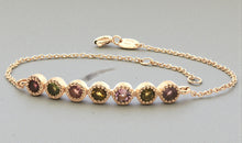 Feines Silberarmband mit Multiturmalinen