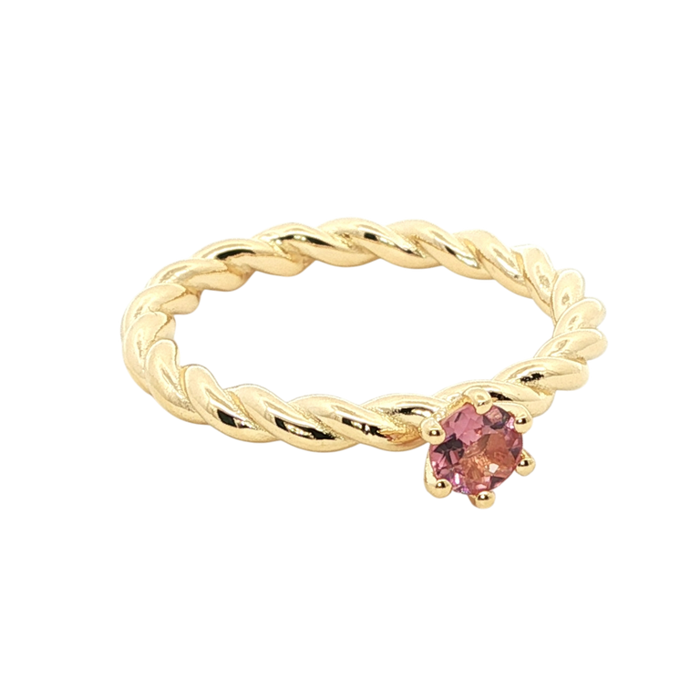 Ring TWIST mit rosa Turmalin