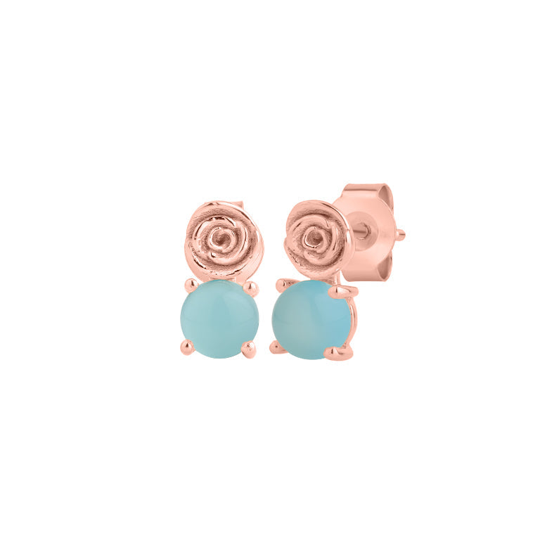 Ohrstecker AMELIA Blau Halzedone Silber