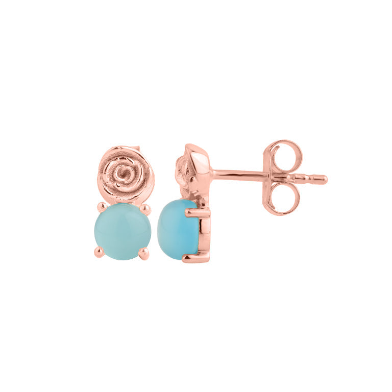 Ohrstecker AMELIA Blau Halzedone Silber