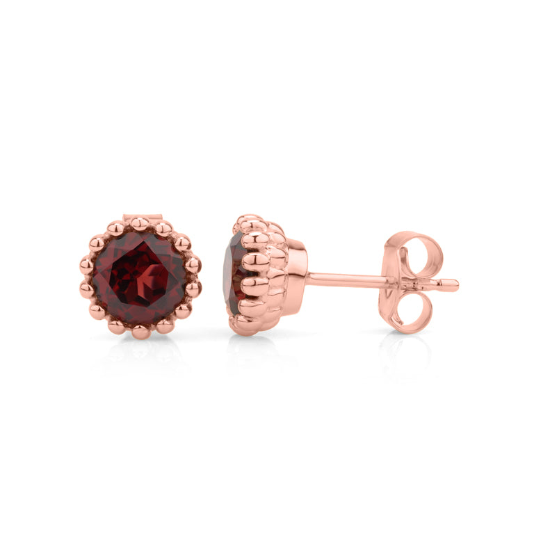Ohrstecker  HARRIET Granate 6mm