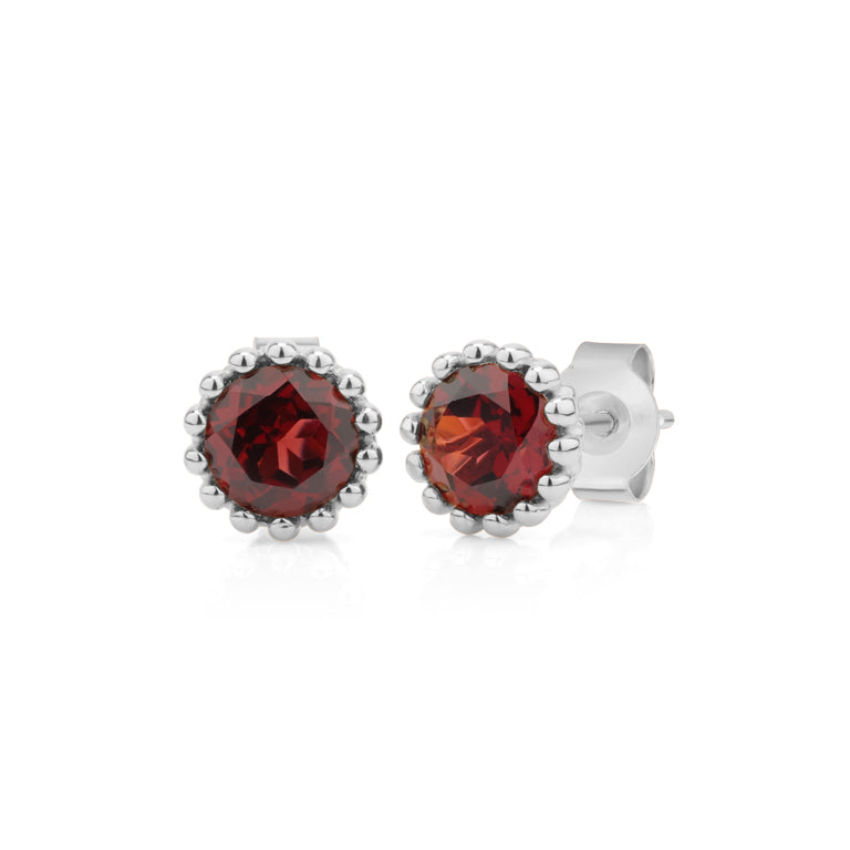 Ohrstecker  HARRIET Granate 6mm