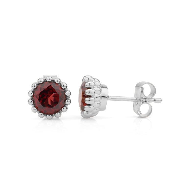 Ohrstecker  HARRIET Granate 6mm