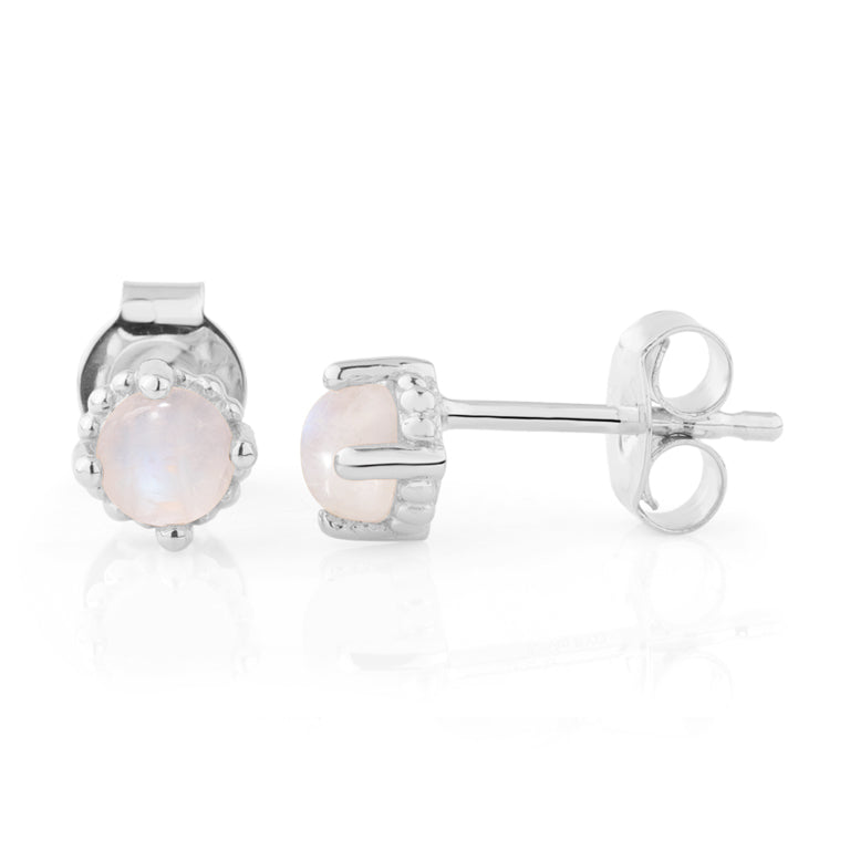 Ohrstecker SAMANTHA mit Mondstein 4 mm