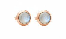 Regenbogen Mondstein Ohrstecker 8 mm – Silber | Edler Schmuck
