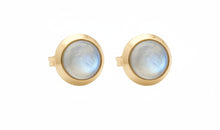Regenbogen Mondstein Ohrstecker 8 mm – Silber | Edler Schmuck