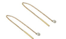 18 Karat Gold Kettenohrringe mit grauem Tropfen-Diamant