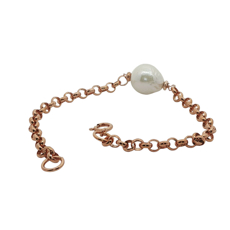 Silberarmband mit Barockperle 11–12 mm | Boho Armband 925 Silber