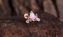 Piercing LOTUS LOVE mit Mondstein und Rosaturmalin