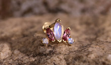 Piercing LOTUS LOVE mit Mondstein und Rosaturmalin