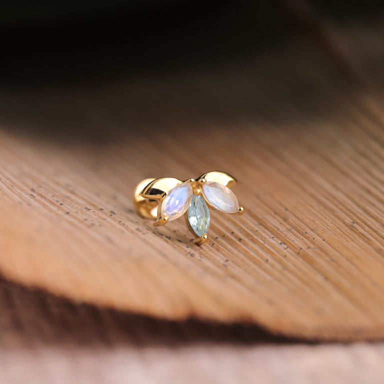 Piercing OCEANA mit Mondstein