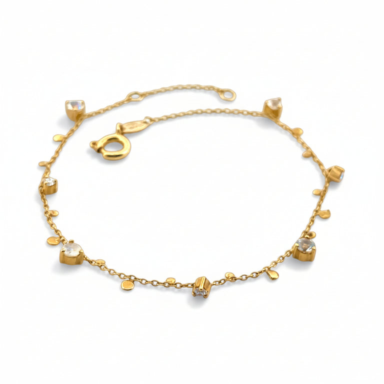 Armband DOREEN 18k gelb Gold Mondstein , Diamanten
