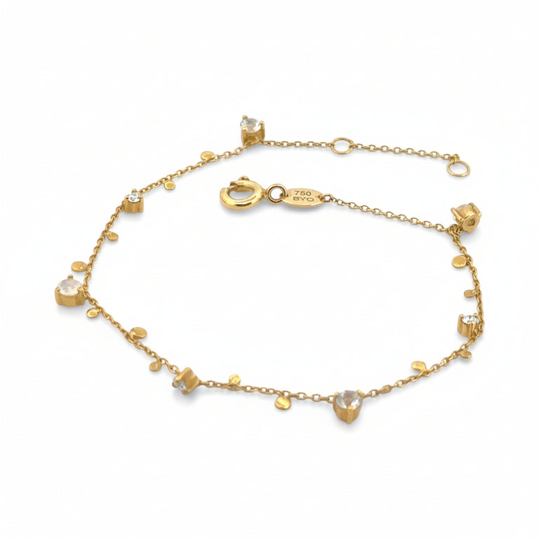 Armband DOREEN 18k gelb Gold Mondstein , Diamanten
