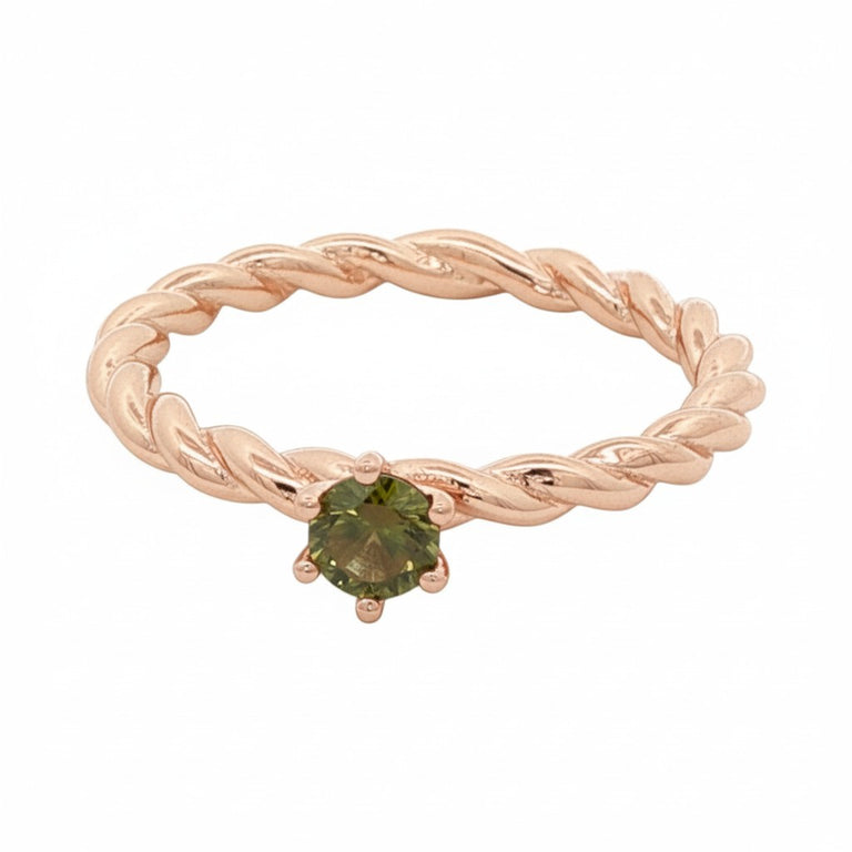 Ring TWIST mit grünem Turmalin