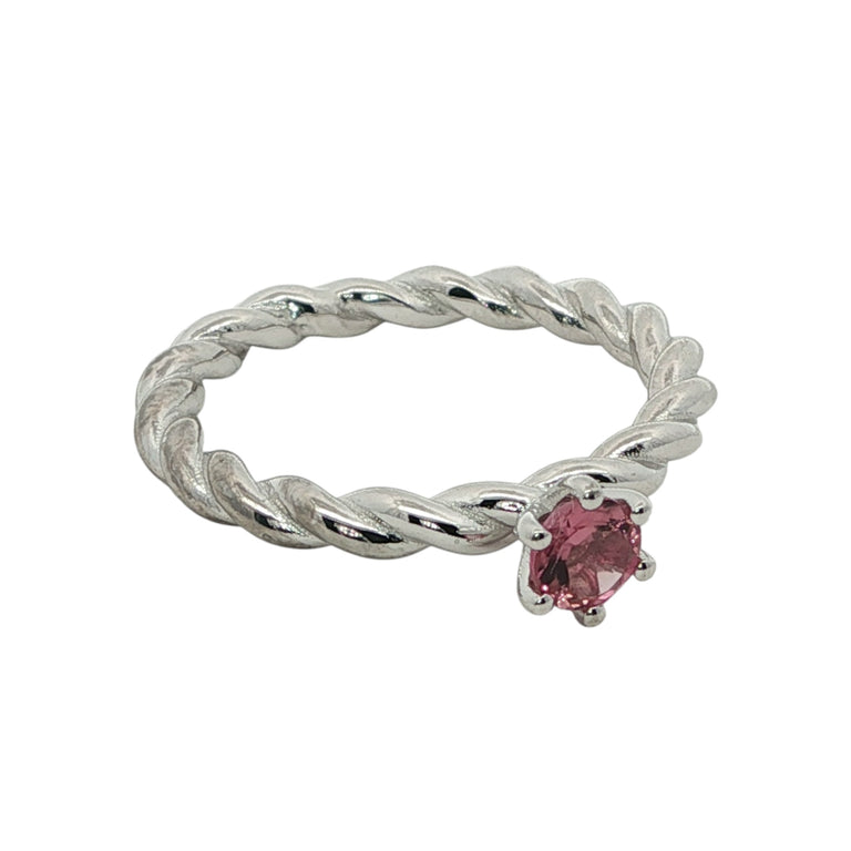 Ring TWIST mit rosa Turmalin