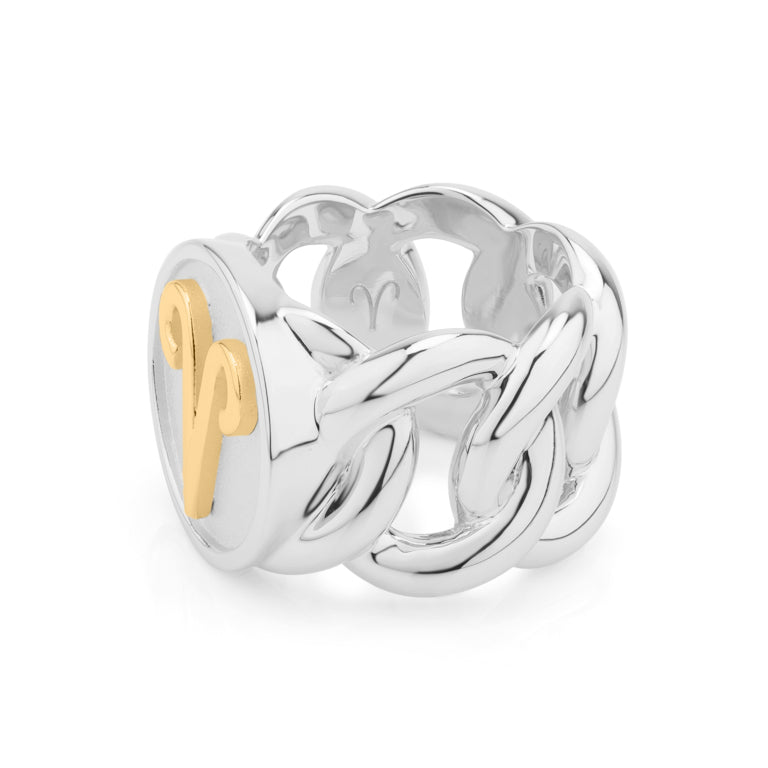 Statement Ketten Ring ARIES bicolor