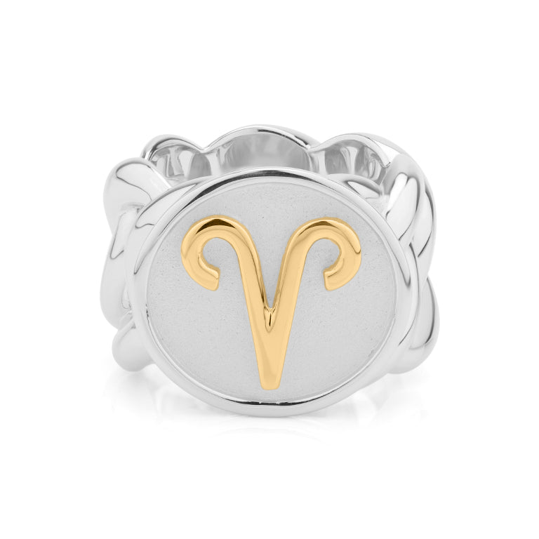 Statement Ketten Ring ARIES bicolor