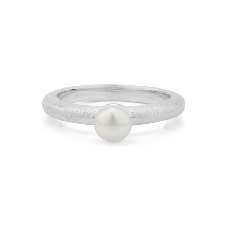 Ring ASTRID 2.5 mm matt mit Perle