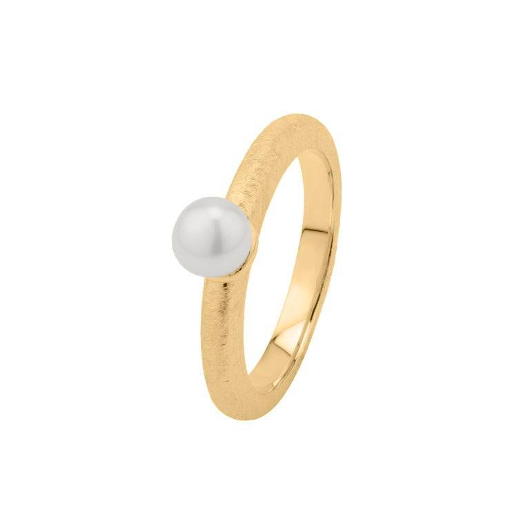 Ring ASTRID 2.5 mm matt mit Perle