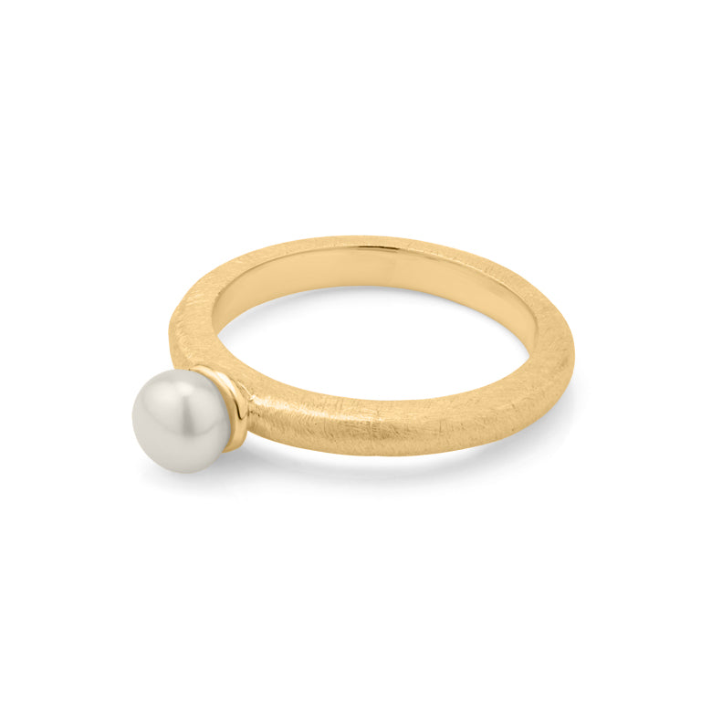 Ring ASTRID 2.5 mm matt mit Perle