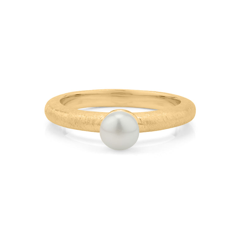Ring ASTRID 2.5 mm matt mit Perle