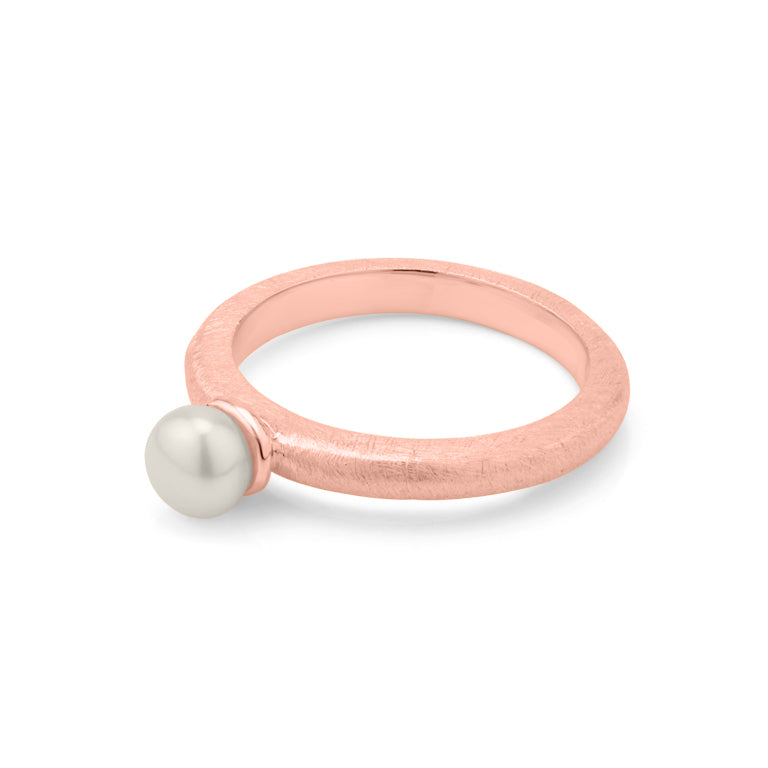 Ring ASTRID 2.5 mm matt mit Perle