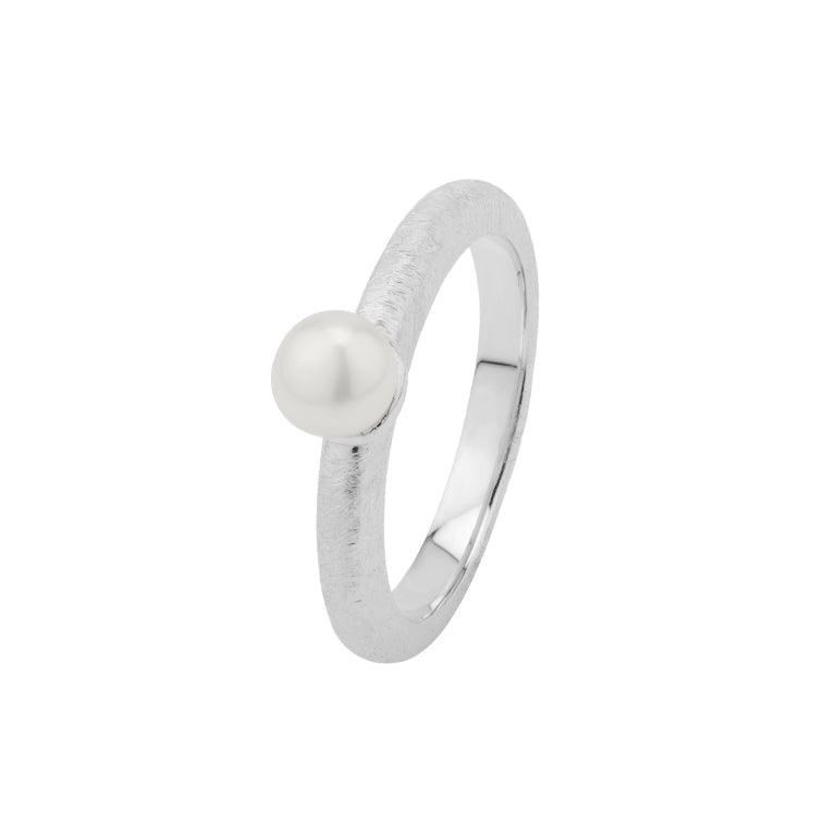 Ring ASTRID 2.5 mm matt mit Perle