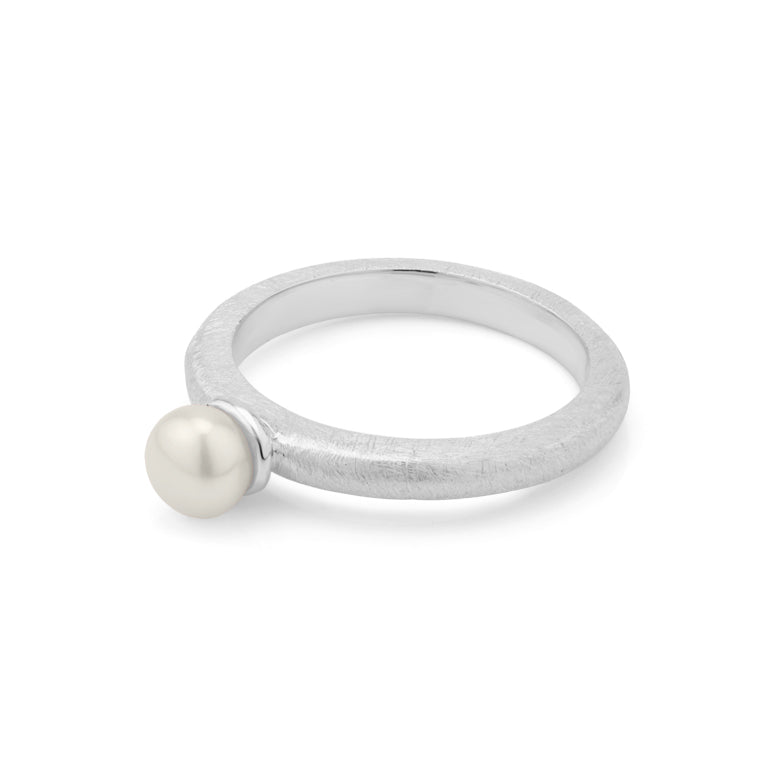 Ring ASTRID 2.5 mm matt mit Perle