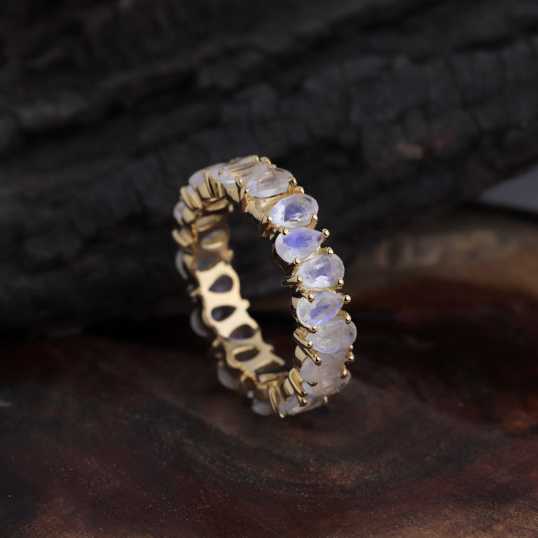 Ring AYAT mit Mondstein 3X5mm