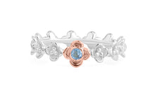 Bicolor Ring FLOWERS Blautopas