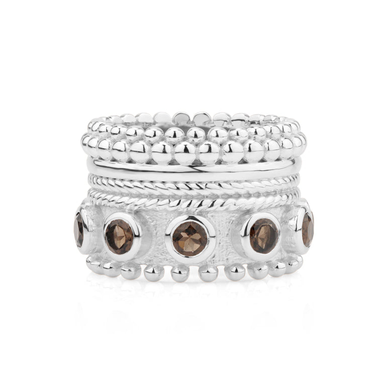 Ring MEGANE Silber mit Rauchquarz