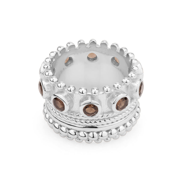 Ring MEGANE Silber mit Rauchquarz