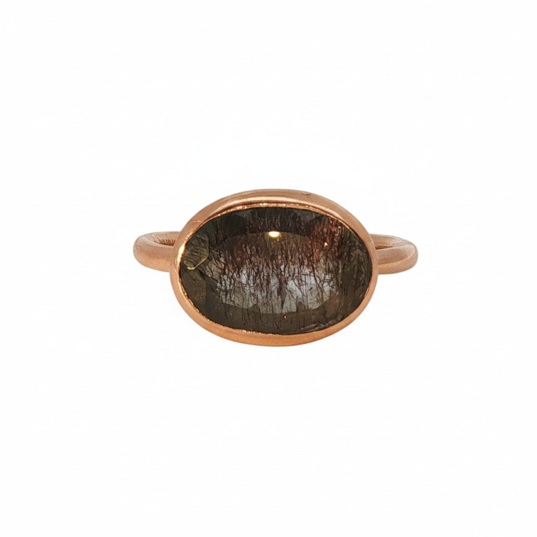 Ring LIVIA Rutilquarz mit Turmalin-Einschlüssen