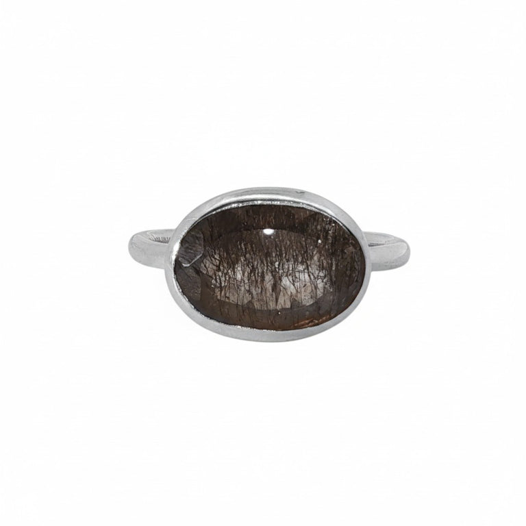 Ring LIVIA Rutilquarz mit Turmalin-Einschlüssen