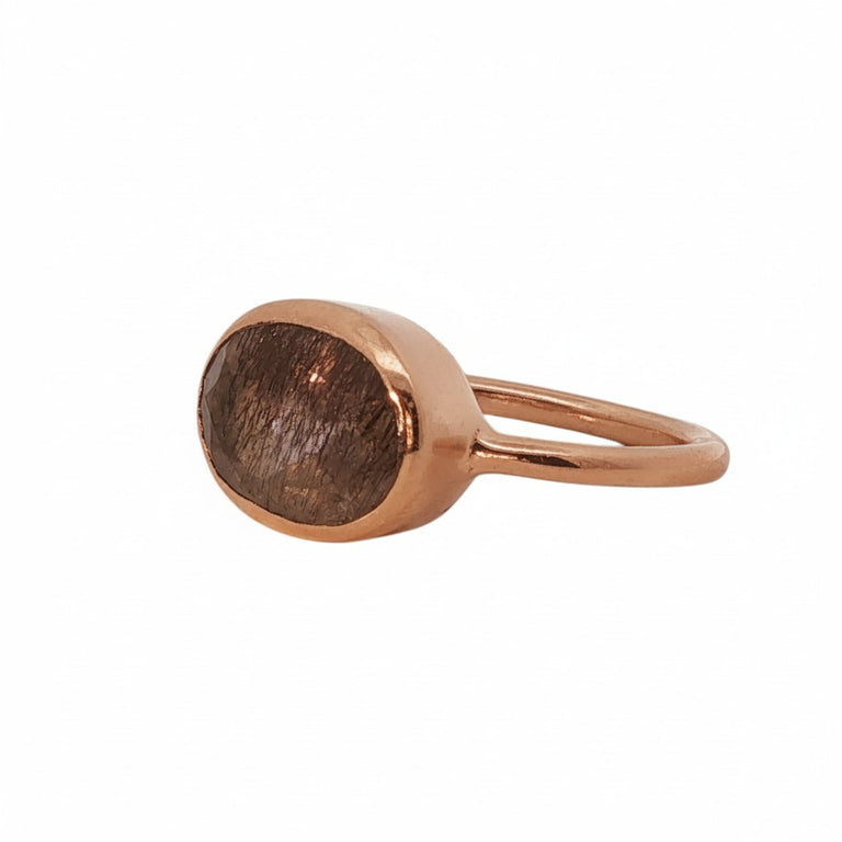 Ring LIVIA Rutilquarz mit Turmalin-Einschlüssen