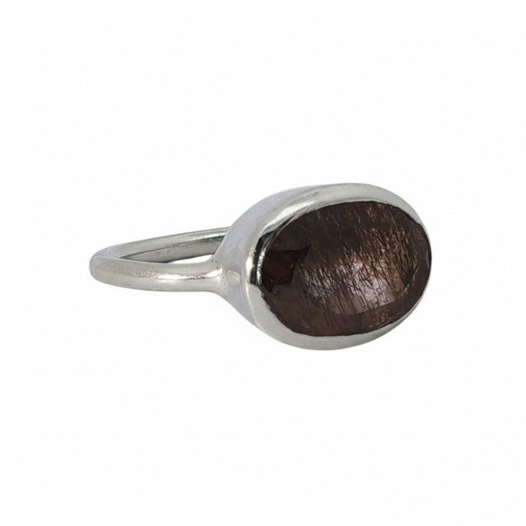 Ring LIVIA Rutilquarz mit Turmalin-Einschlüssen