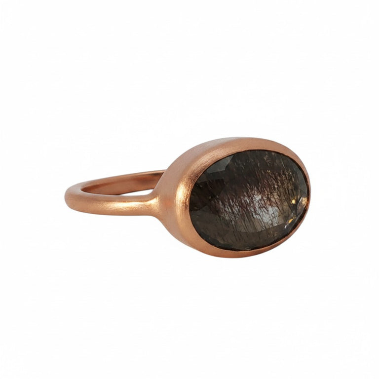 Ring LIVIA Rutilquarz mit Turmalin-Einschlüssen