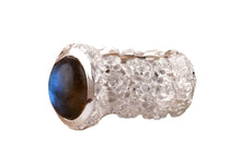 Ring LOTTA Labradorit | Statement Ring mit Rosenmuster